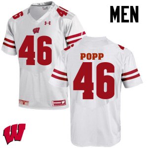 Men's Wisconsin Badgers NCAA #46 Jack Popp White Authentic Under Armour Stitched College Football Jersey UD31M68IM